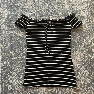 Aeropostale striped off the shoulder top women’s
